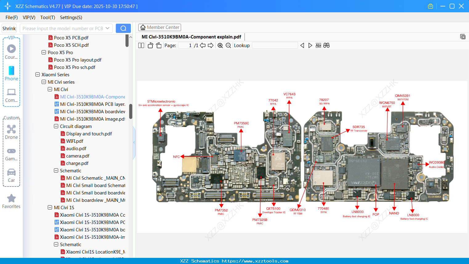 Xiaomi MI Civi-3510K9BM0A-Component Explain